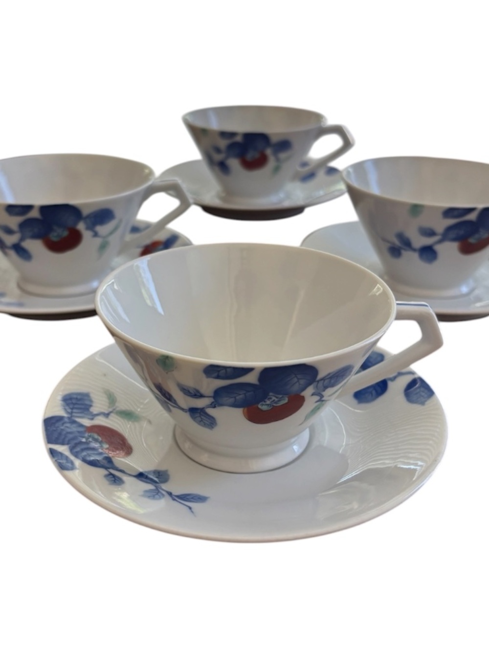 Vintage Noritake 1389 (Fruit) Cups & Saucers - Set of 4